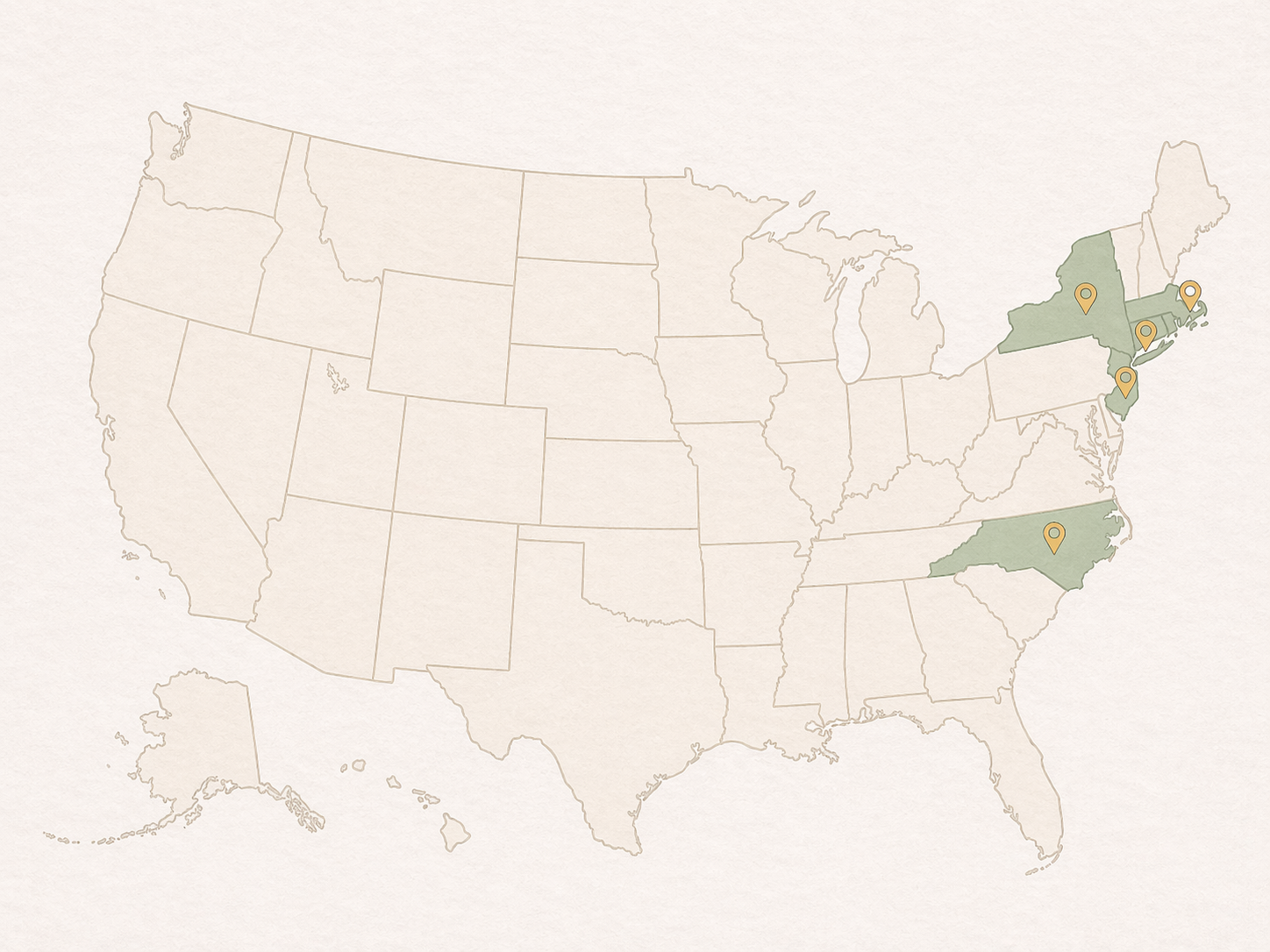 Map of states where Caminitos is available